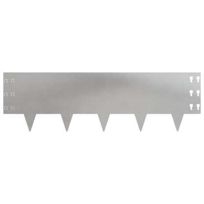 Gazonrand 20 pcs 100 x 30 cm Staal Zilverkleurig