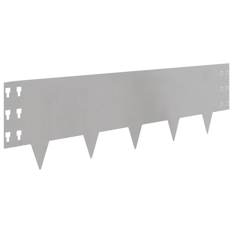 Gazonrand 30 pcs 100 x 30 cm Staal Zilverkleurig
