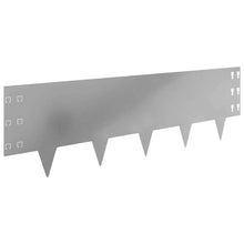 Gazonrand 10 pcs 100 x 30 cm Staal Zilverkleurig