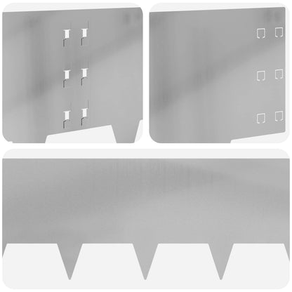 Gazonrand 20 pcs 100 x 30 cm Staal Zilverkleurig