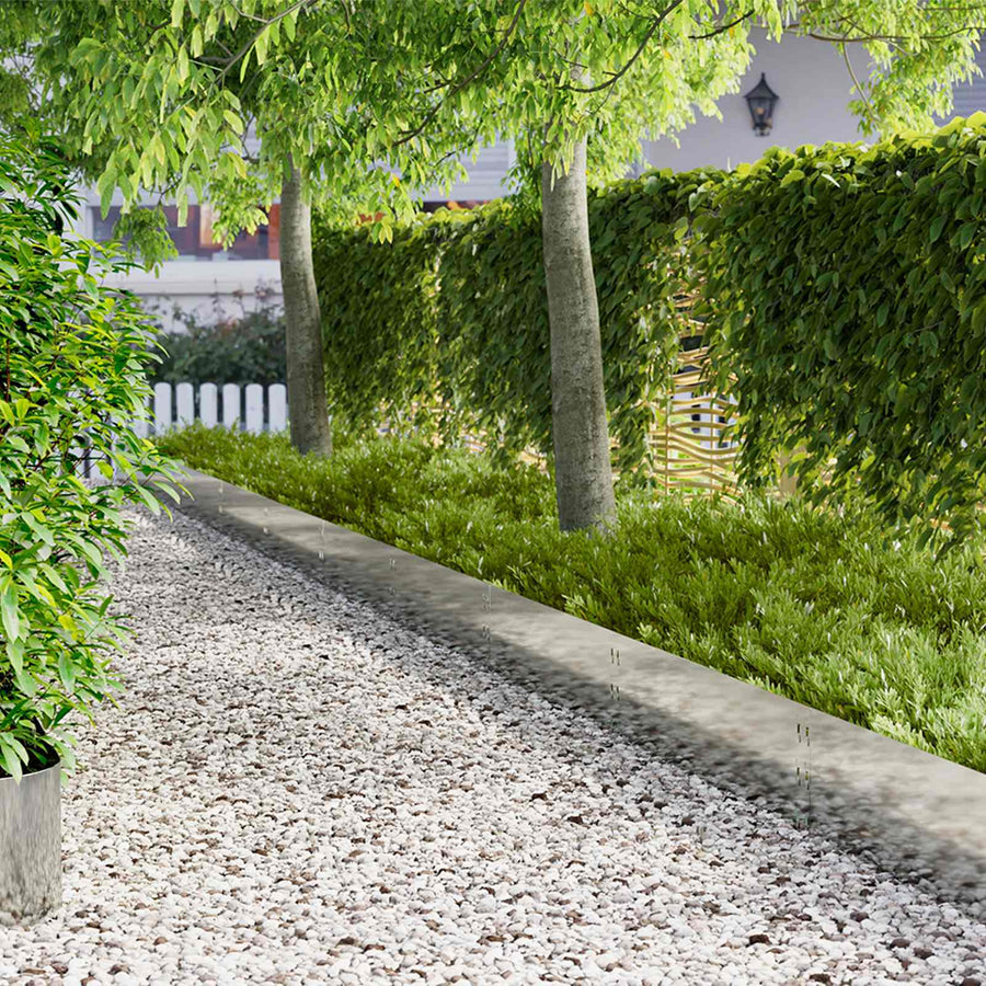 Gazonrand 20 pcs 100 x 30 cm Staal Zilverkleurig