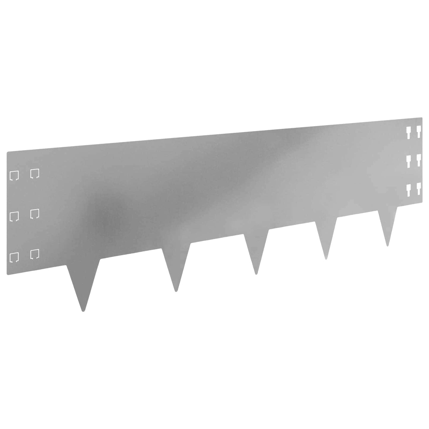Gazonrand 20 pcs 100 x 30 cm Staal Zilverkleurig