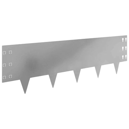 Gazonrand 30 pcs 100 x 30 cm Staal Zilverkleurig