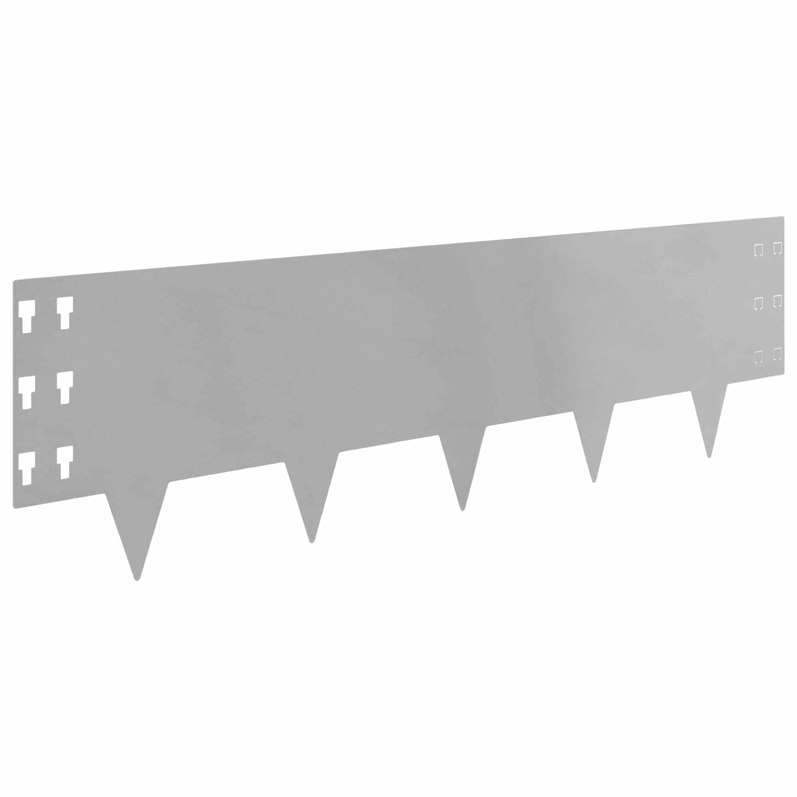 Gazonrand 30 pcs 100 x 30 cm Staal Zilverkleurig