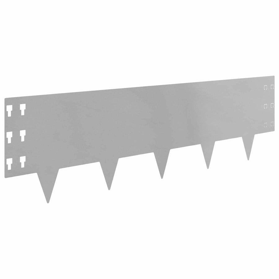 Gazonrand 30 pcs 100 x 30 cm Staal Zilverkleurig