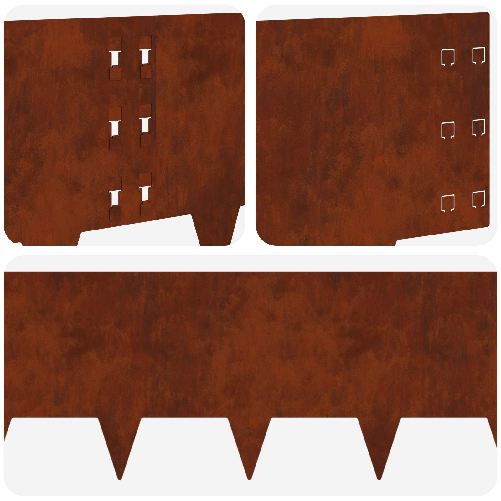 Gazonrand 10 pcs 100 x 30 cm Staal Roestig