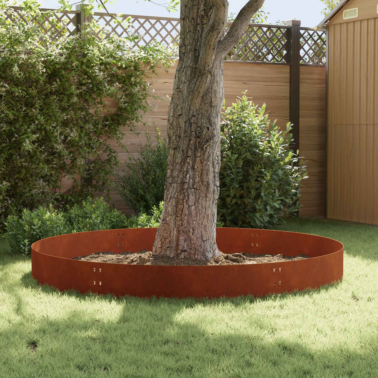 Gazonrand 10 pcs 100 x 30 cm Staal Roestig