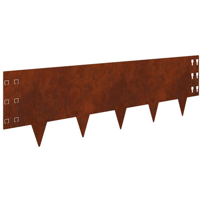 Gazonrand 10 pcs 100 x 30 cm Staal Roestig