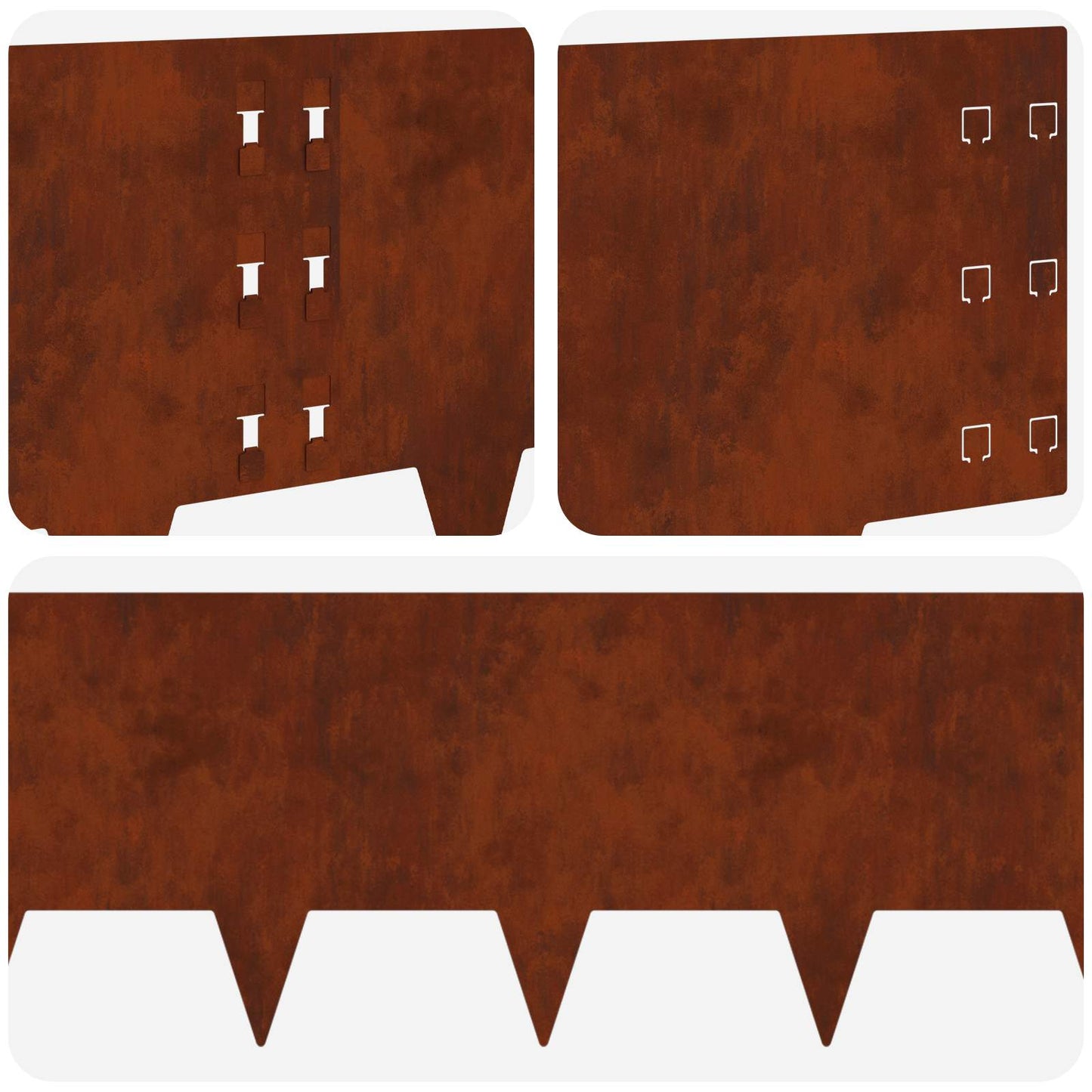 Gazonrand 30 pcs 100 x 30 cm Staal Roestig