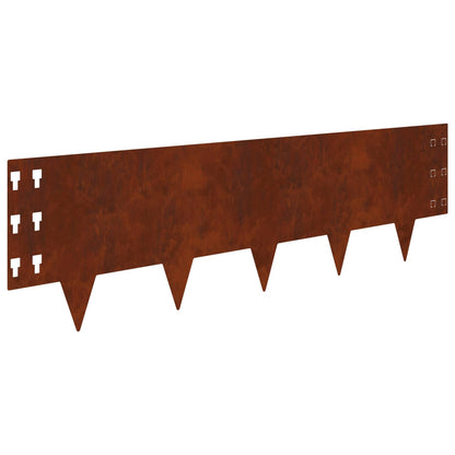 Gazonrand 30 pcs 100 x 30 cm Staal Roestig