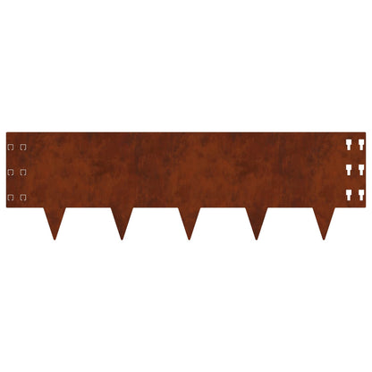 Gazonrand 30 pcs 100 x 30 cm Staal Roestig