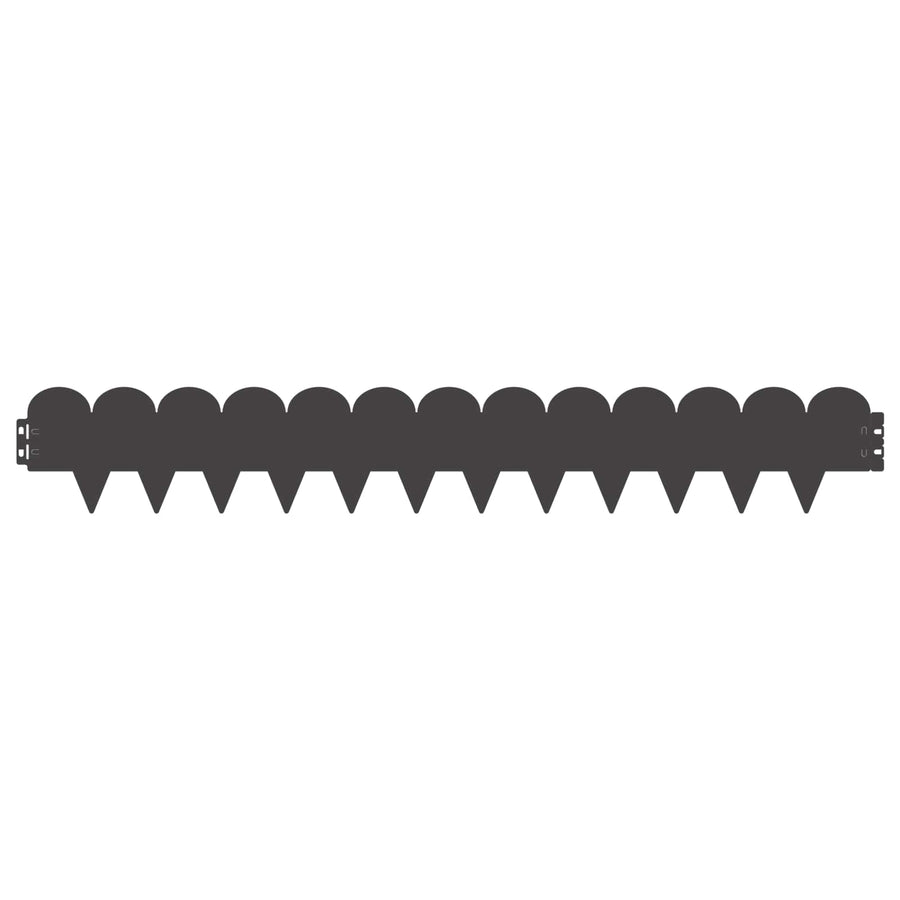 Gazonrand 10 pcs 103 x 15 cm Staal Zwart