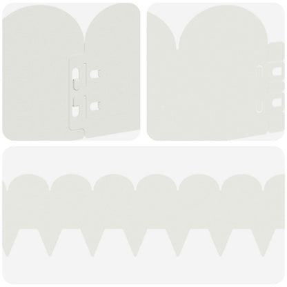 Gazonrand 50 pcs 103 x 15 cm Staal Wit