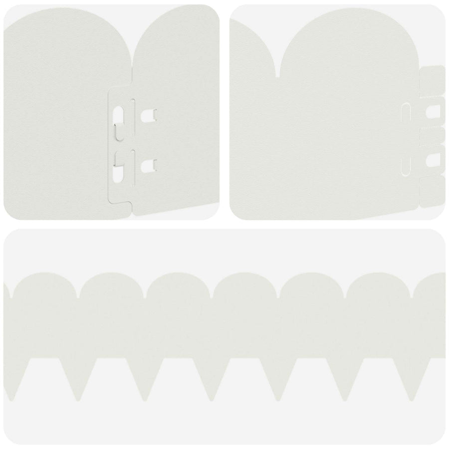 Gazonrand 50 pcs 103 x 15 cm Staal Wit