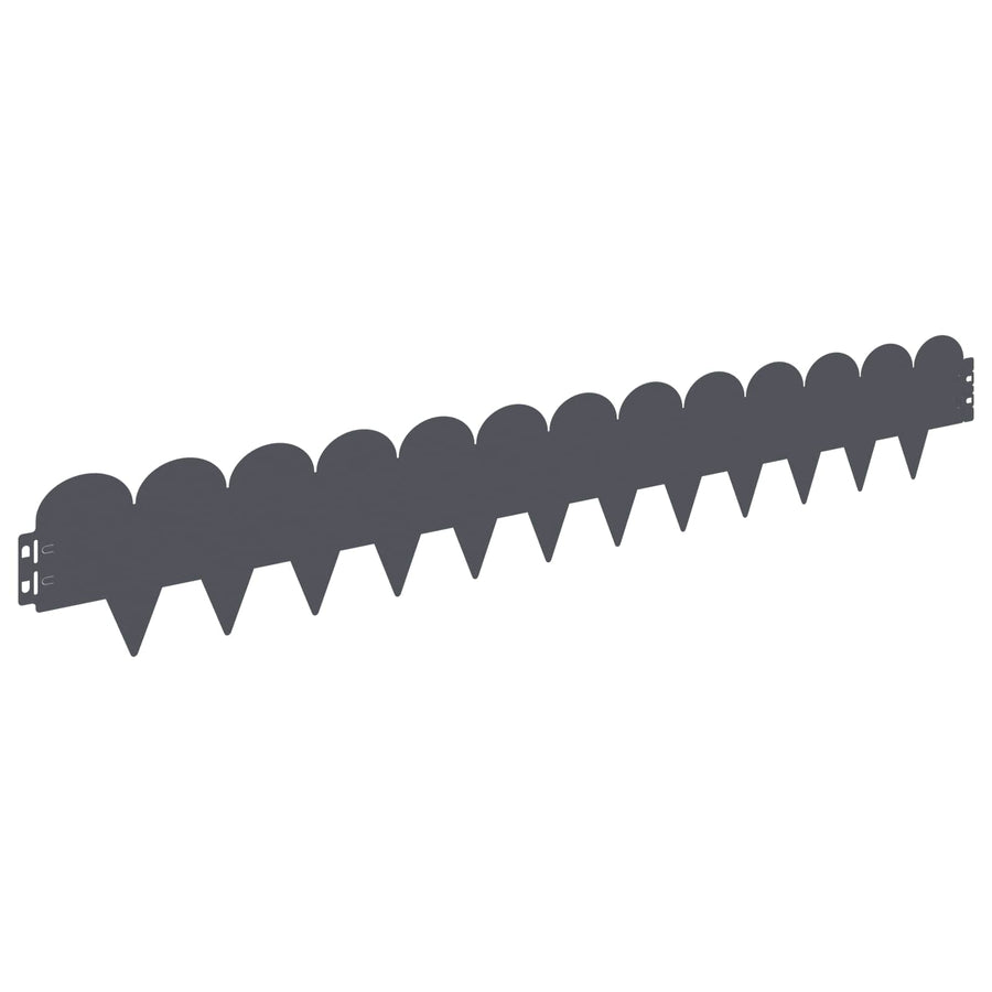 Gazonrand 30 pcs 103 x 15 cm Staal Antracietkleurig