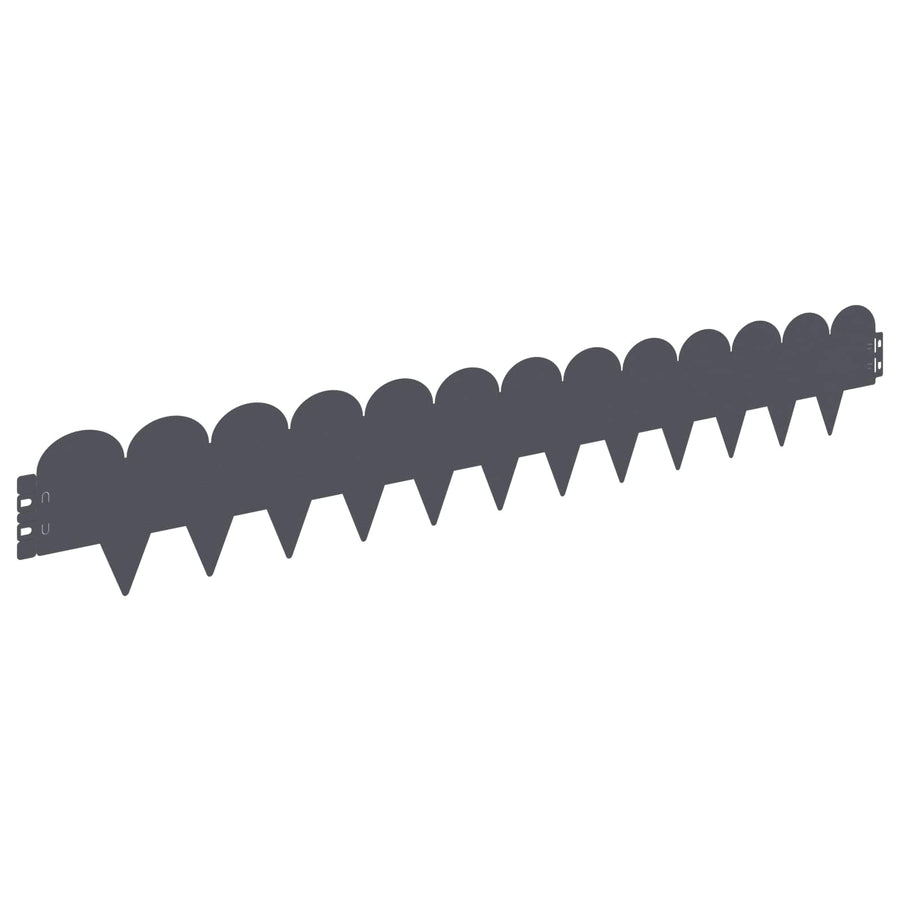 Gazonrand 30 pcs 103 x 15 cm Staal Antracietkleurig