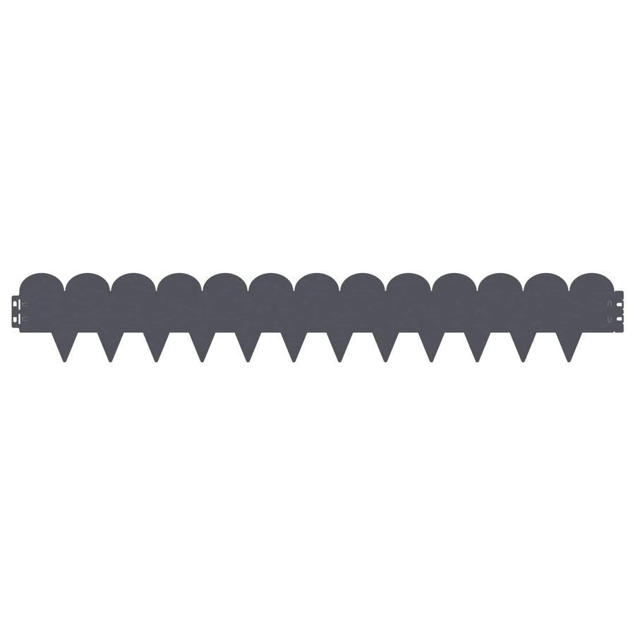 Gazonrand 30 pcs 103 x 15 cm Staal Antracietkleurig