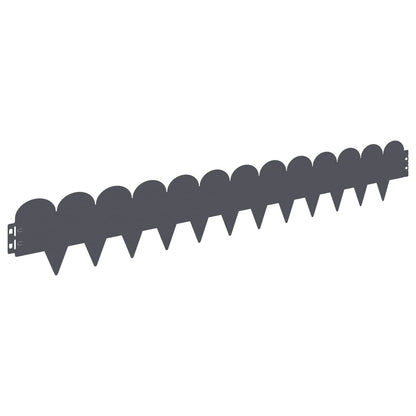Gazonrand 50 pcs 103 x 15 cm Staal Antracietkleurig