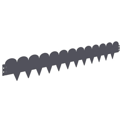 Gazonrand 50 pcs 103 x 15 cm Staal Antracietkleurig
