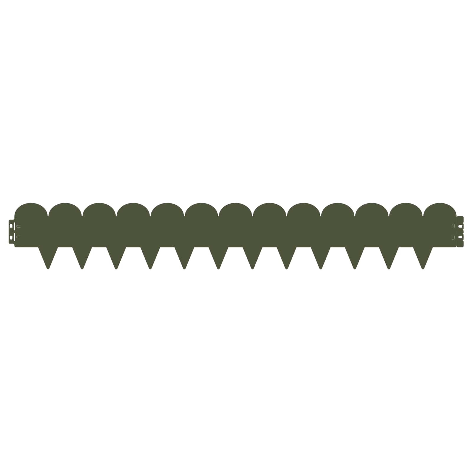 Gazonrand 10 pcs 103 x 15 cm Staal Olijfgroen