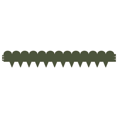 Gazonrand 10 pcs 103 x 15 cm Staal Olijfgroen