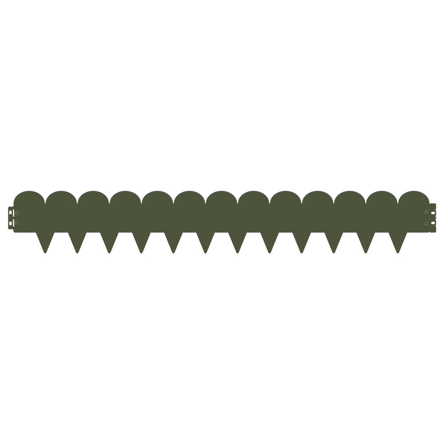 Gazonrand 20 pcs 103 x 15 cm Staal Olijfgroen