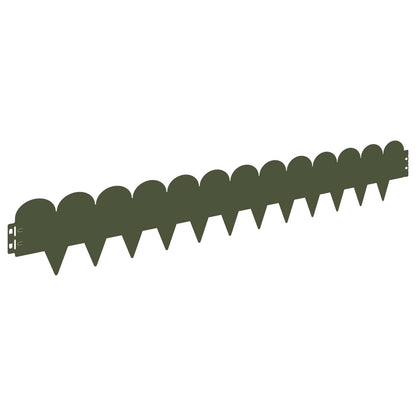 Gazonrand 30 pcs 103 x 15 cm Staal Olijfgroen