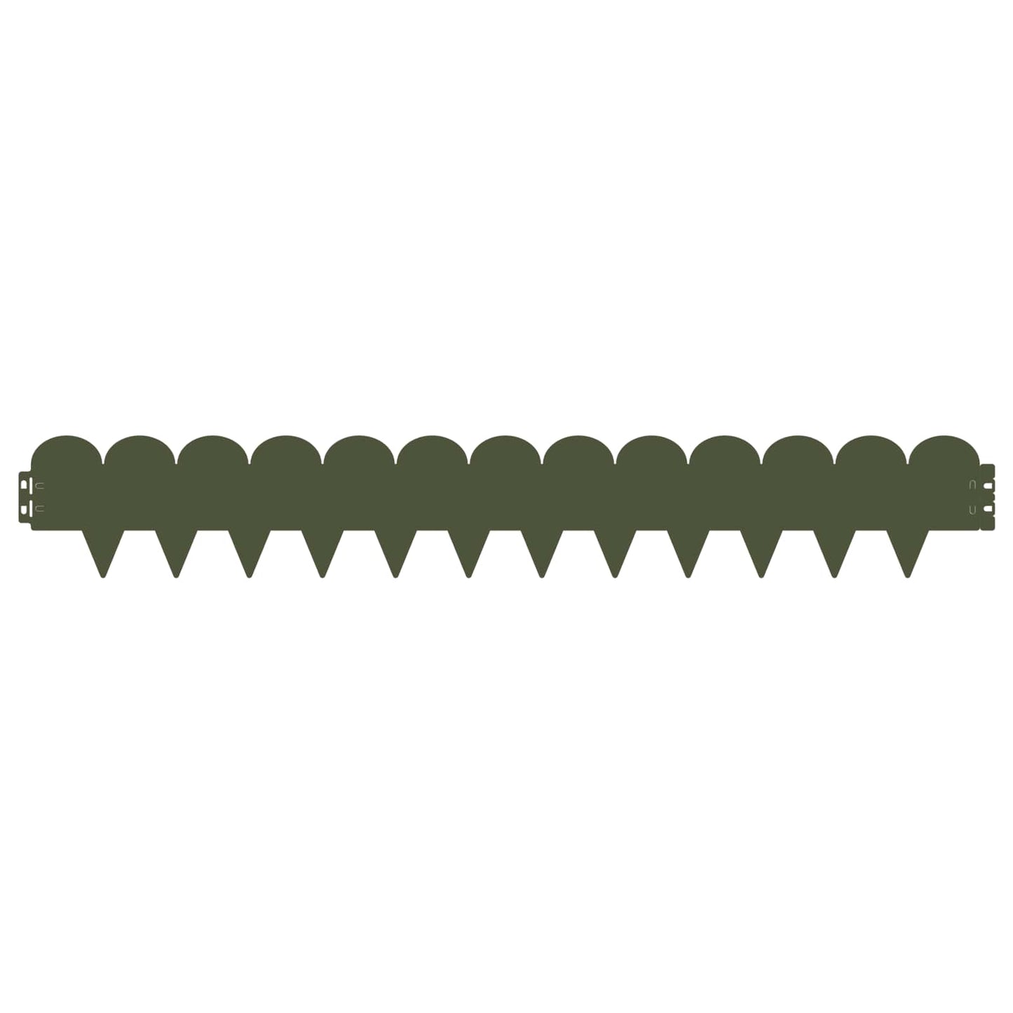 Gazonrand 30 pcs 103 x 15 cm Staal Olijfgroen