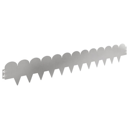 Gazonrand 10 pcs 103 x 15 cm Staal Zilverkleurig
