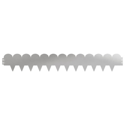 Gazonrand 10 pcs 103 x 15 cm Staal Zilverkleurig