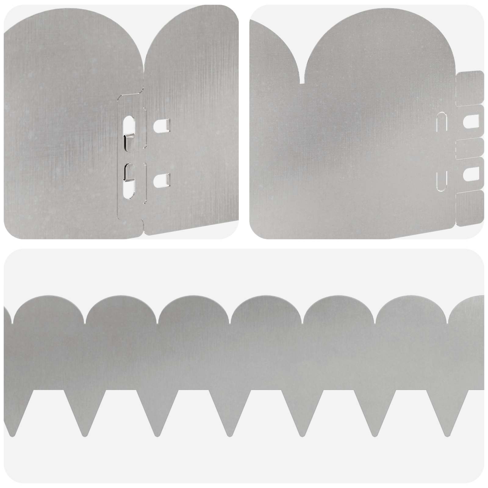 Gazonrand 30 pcs 103 x 15 cm Staal Zilverkleurig