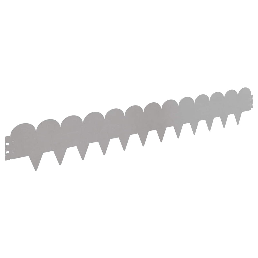 Gazonrand 30 pcs 103 x 15 cm Staal Zilverkleurig