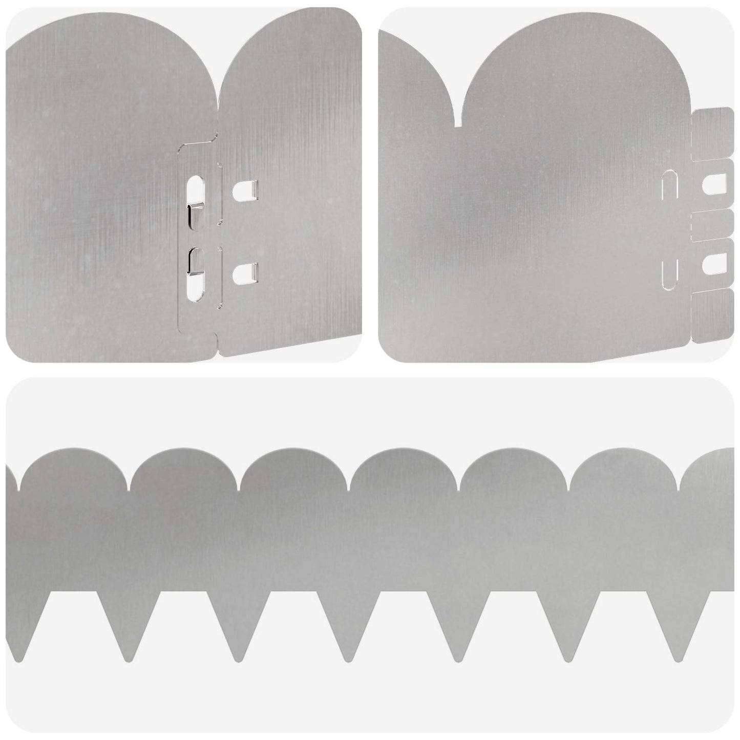 Gazonrand 50 pcs 103 x 15 cm Staal Zilverkleurig