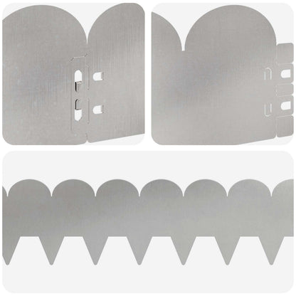 Gazonrand 50 pcs 103 x 15 cm Staal Zilverkleurig
