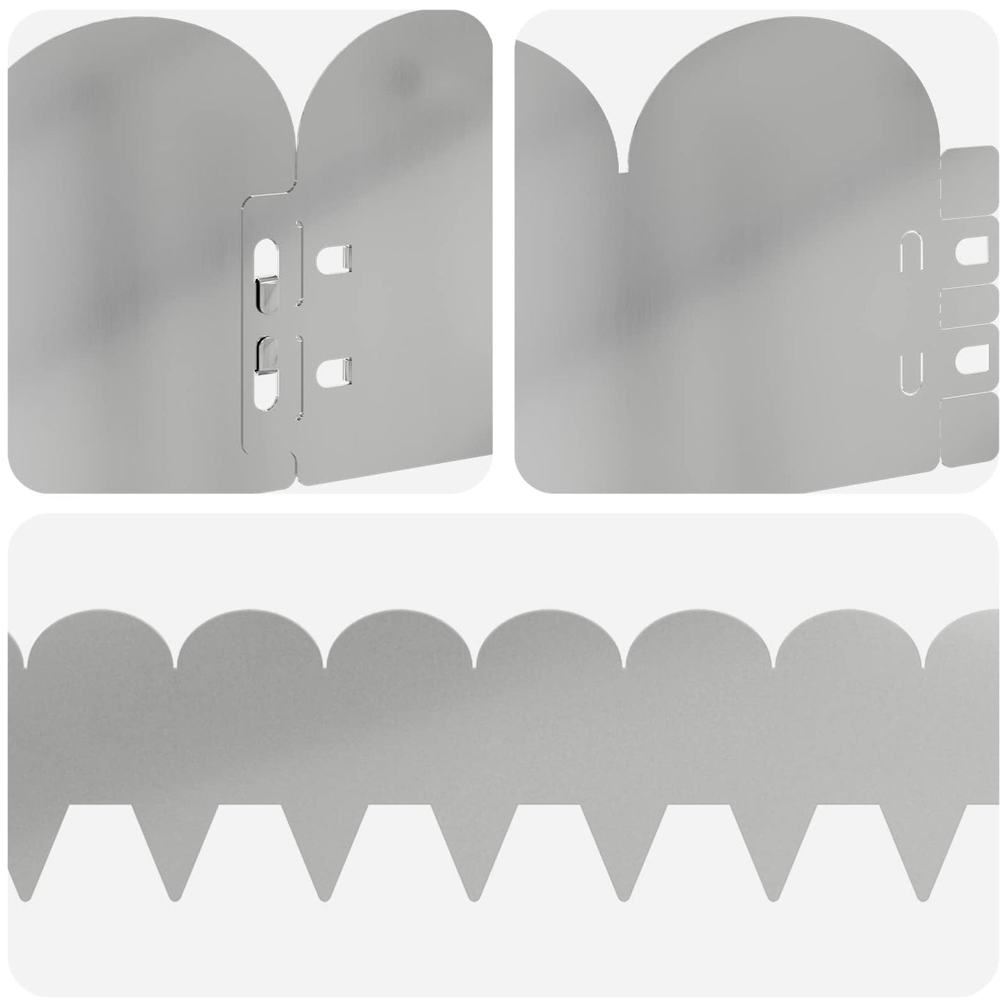 Gazonrand 30 pcs 103 x 15 cm Staal Zilverkleurig