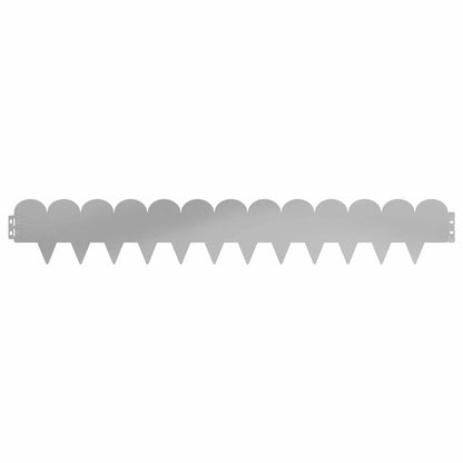 Gazonrand 50 pcs 103 x 15 cm Staal Zilverkleurig
