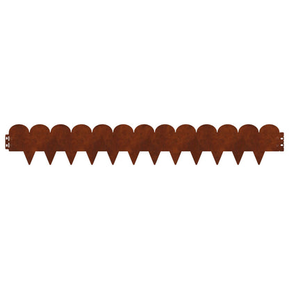 Gazonrand 30 pcs 103 x 15 cm Staal Roestig