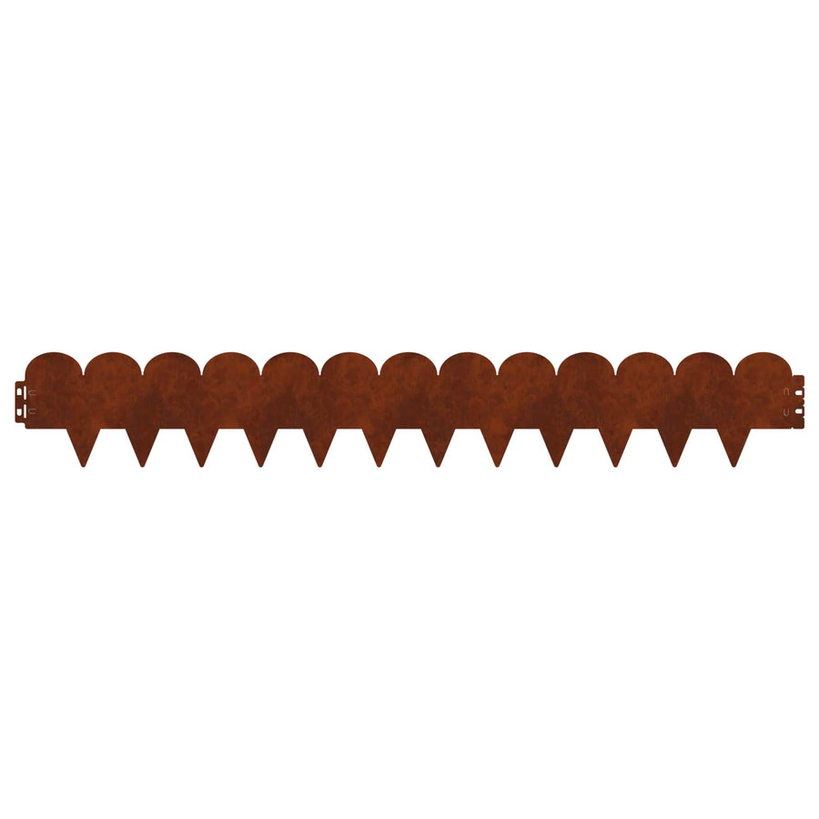 Gazonrand 30 pcs 103 x 15 cm Staal Roestig