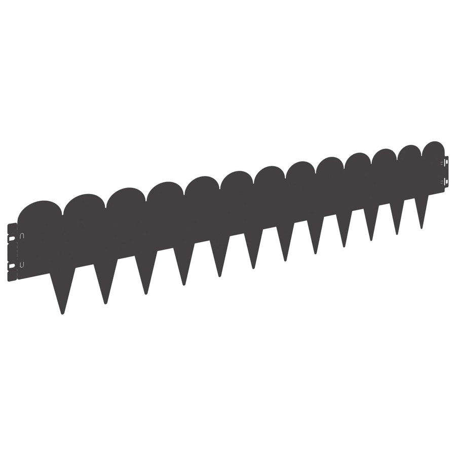 Gazonrand 20 pcs 103 x 20 cm Staal Zwart