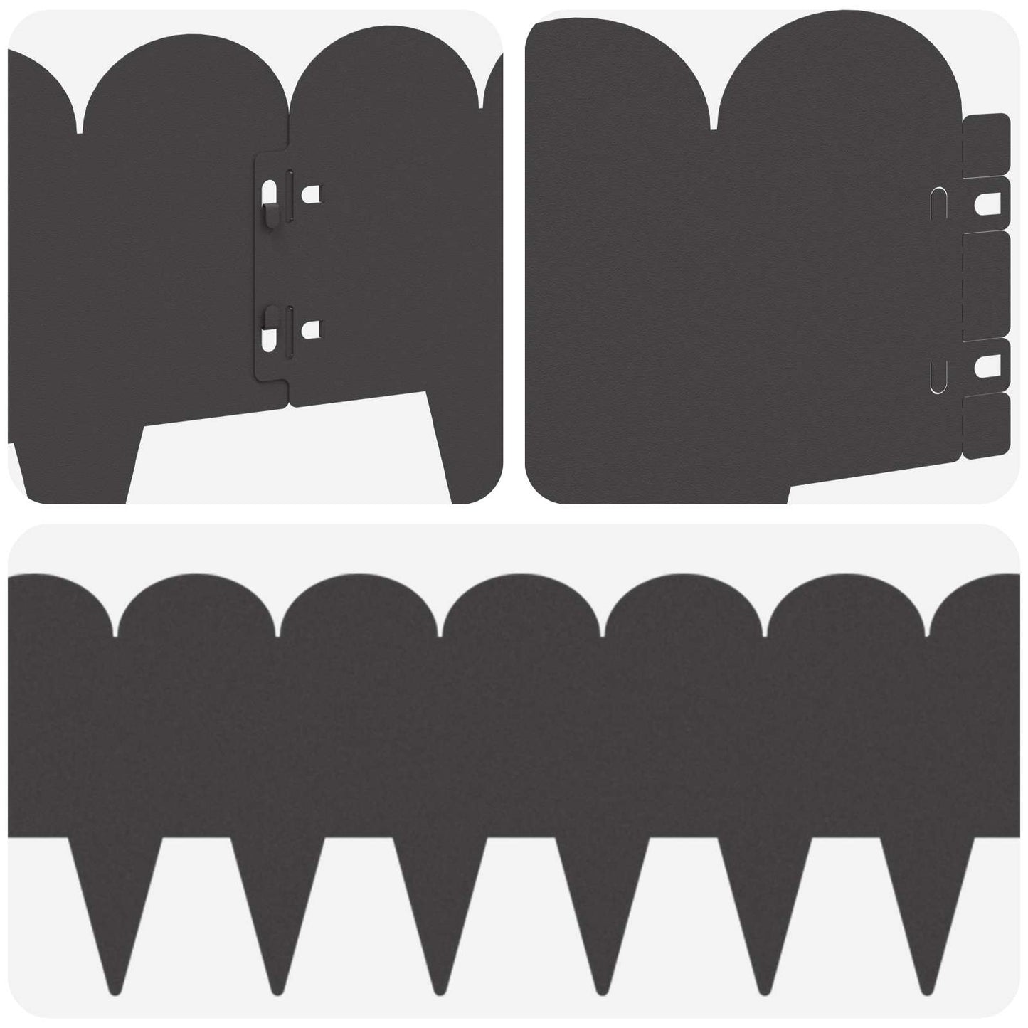 Gazonrand 30 pcs 103 x 20 cm Staal Zwart