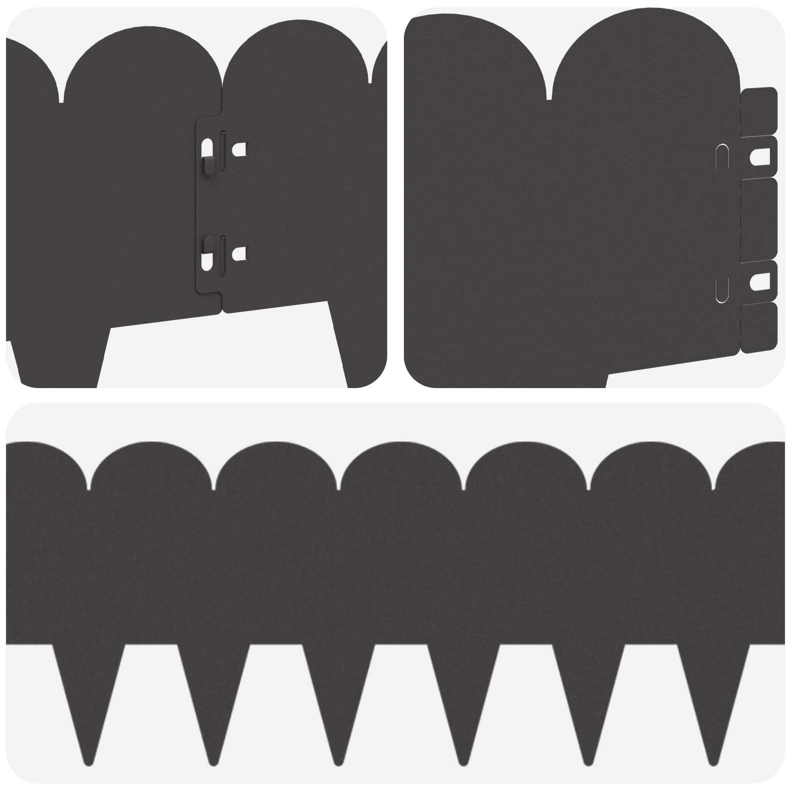 Gazonrand 30 pcs 103 x 20 cm Staal Zwart