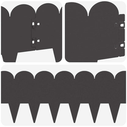 Gazonrand 30 pcs 103 x 20 cm Staal Zwart
