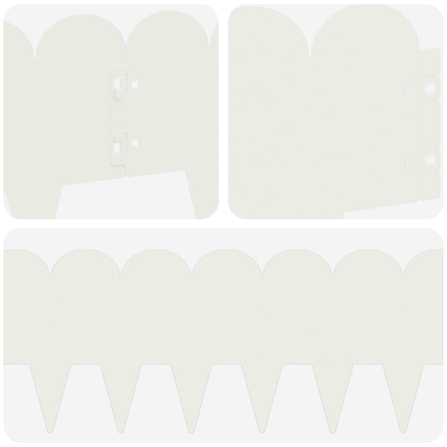 Gazonrand 10 pcs 103 x 20 cm Staal Wit