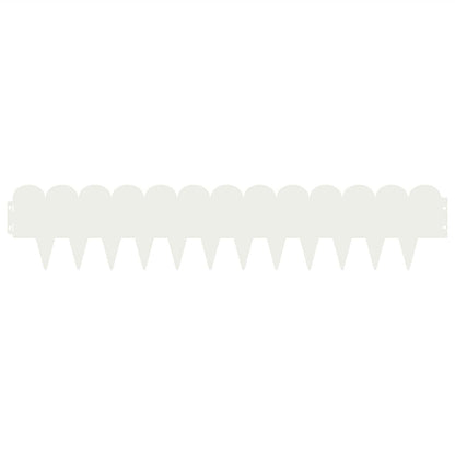 Gazonrand 10 pcs 103 x 20 cm Staal Wit
