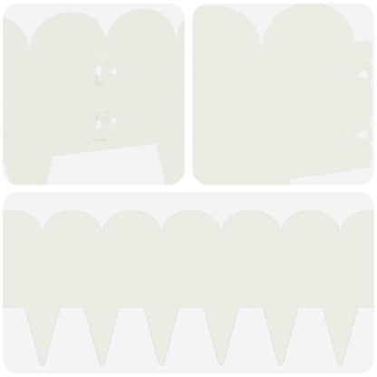 Gazonrand 30 pcs 103 x 20 cm Staal Wit