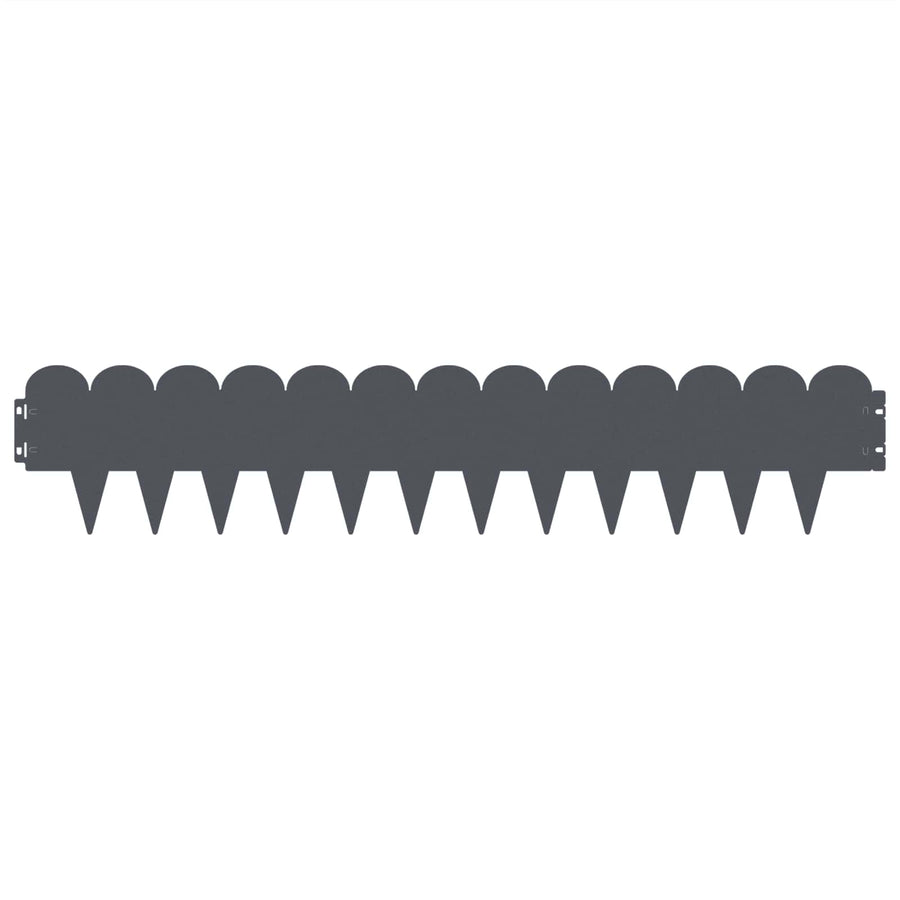 Gazonrand 10 pcs 103 x 20 cm Staal Antracietkleurig