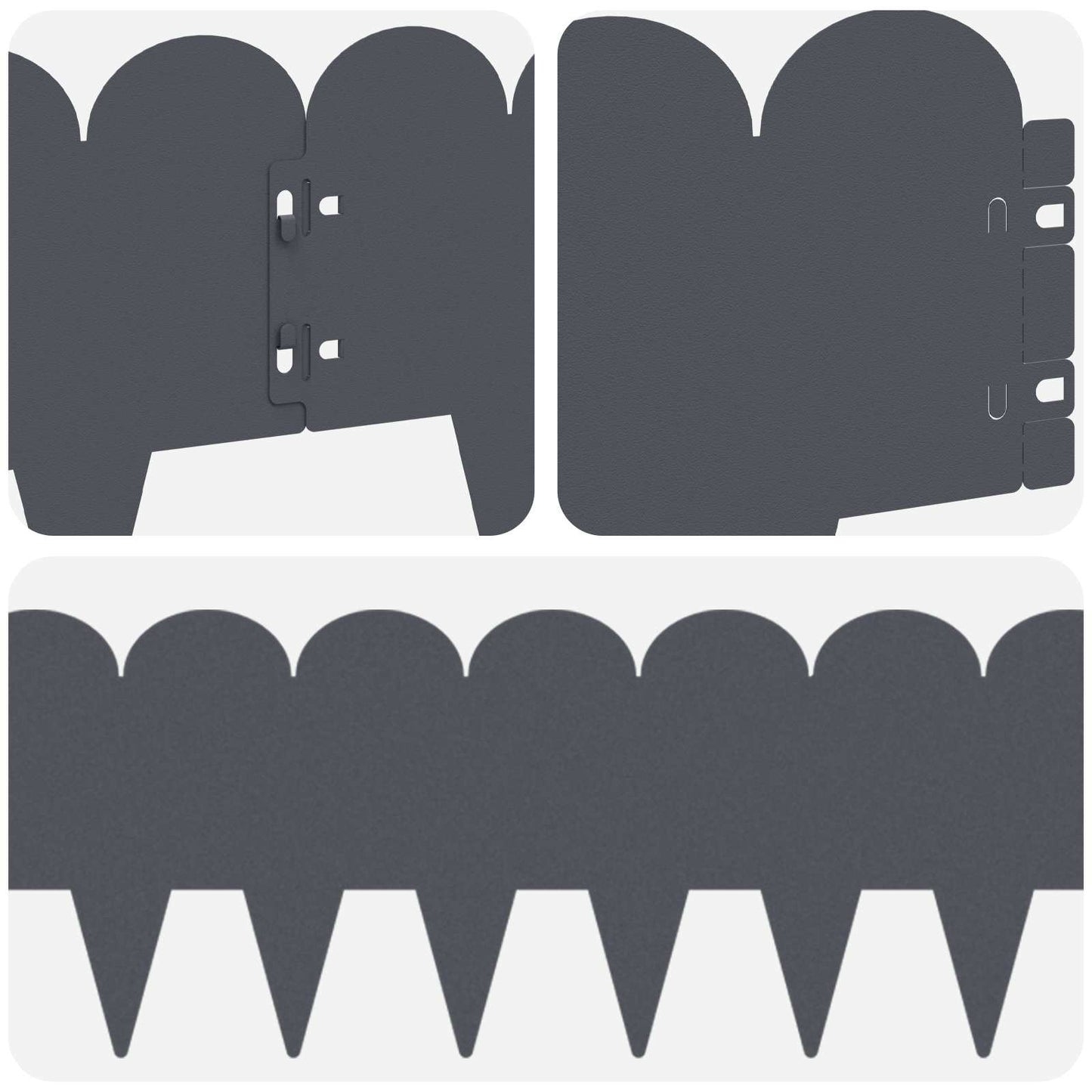 Gazonrand 30 pcs 103 x 20 cm Staal Antracietkleurig