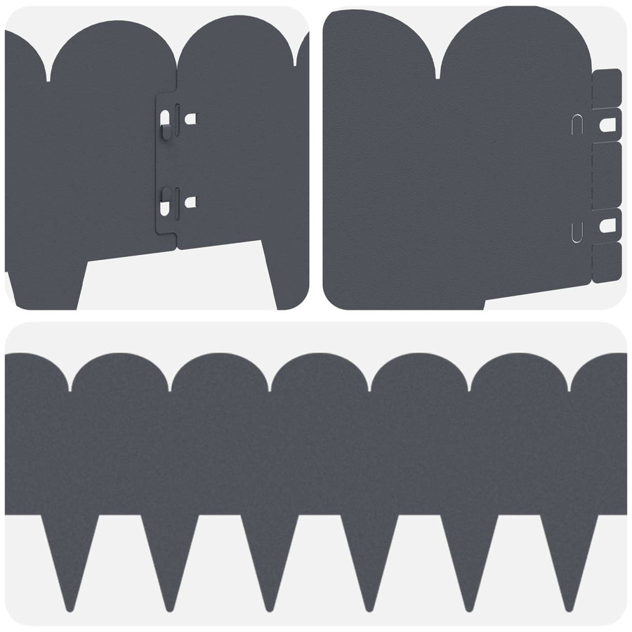 Gazonrand 30 pcs 103 x 20 cm Staal Antracietkleurig