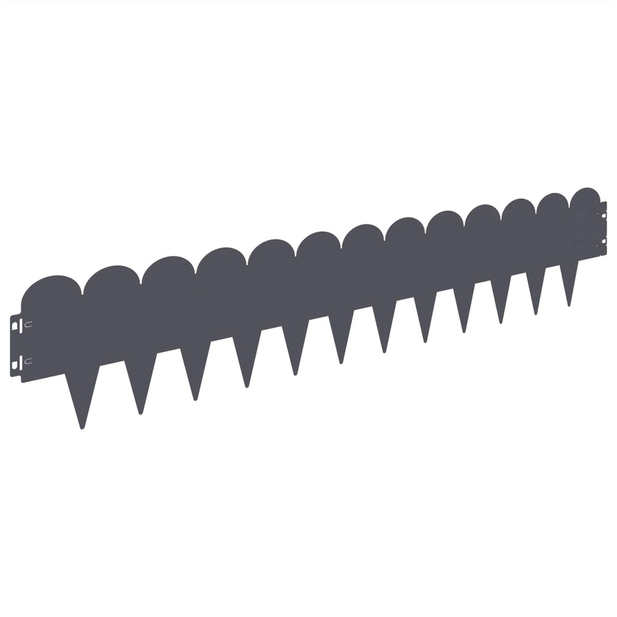 Gazonrand 30 pcs 103 x 20 cm Staal Antracietkleurig