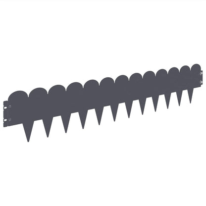 Gazonrand 30 pcs 103 x 20 cm Staal Antracietkleurig